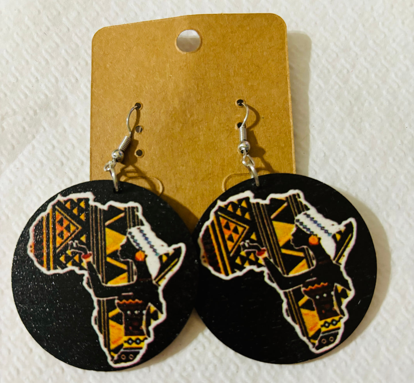 Geometric African themed earrings