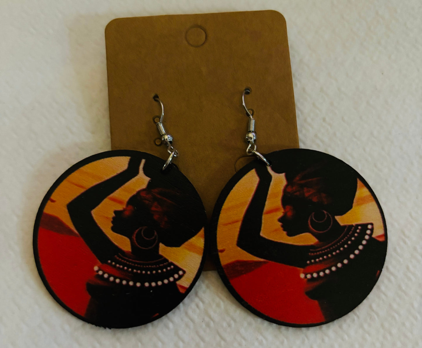 Geometric African themed earrings