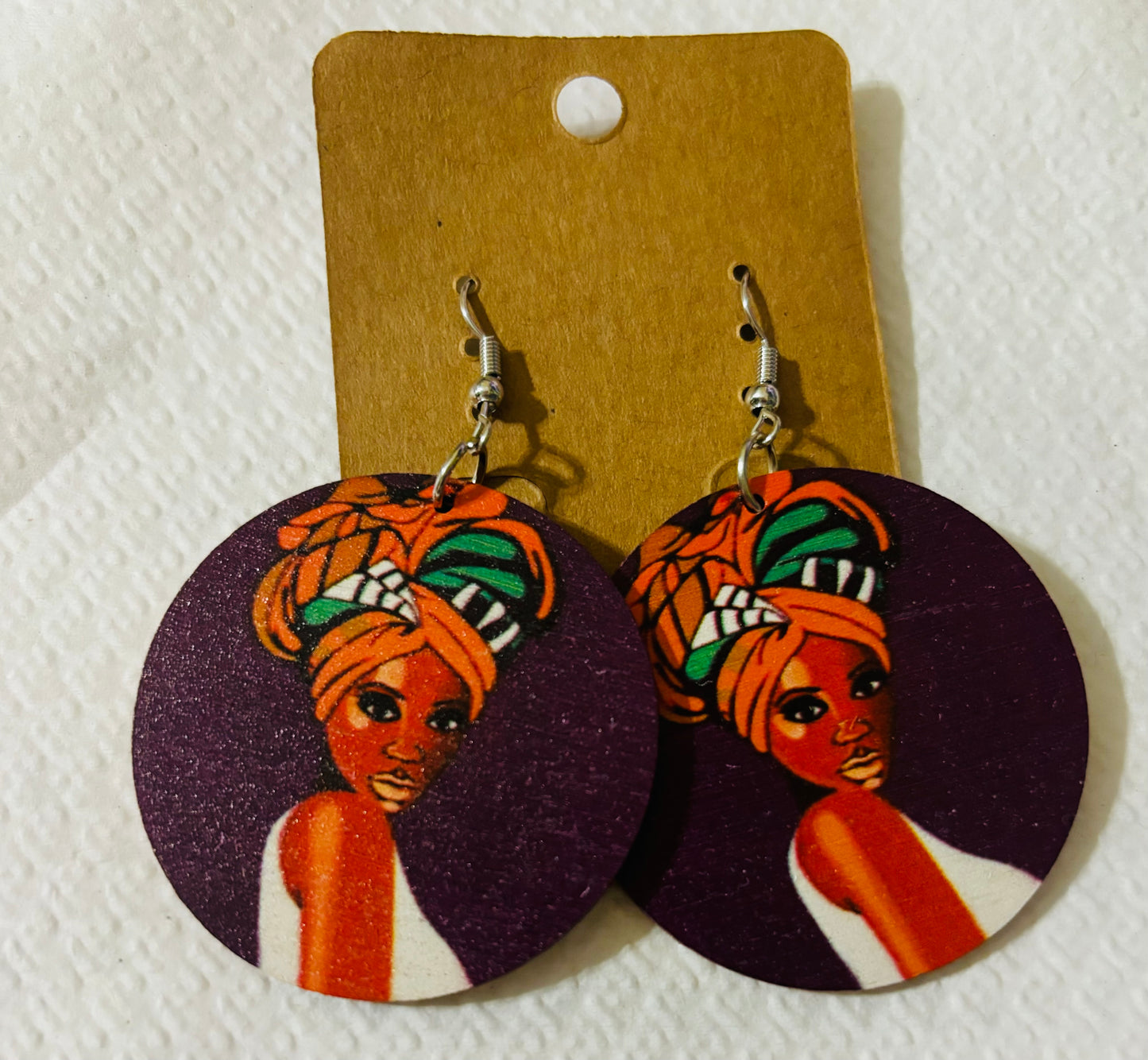 Geometric African themed earrings