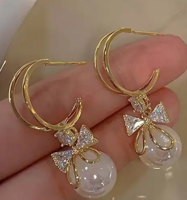 Faux Pearl Drop Earrings