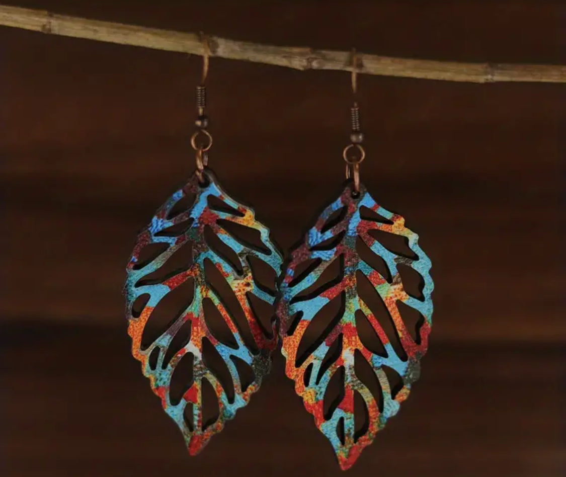 Vibrant Leaf Earrings